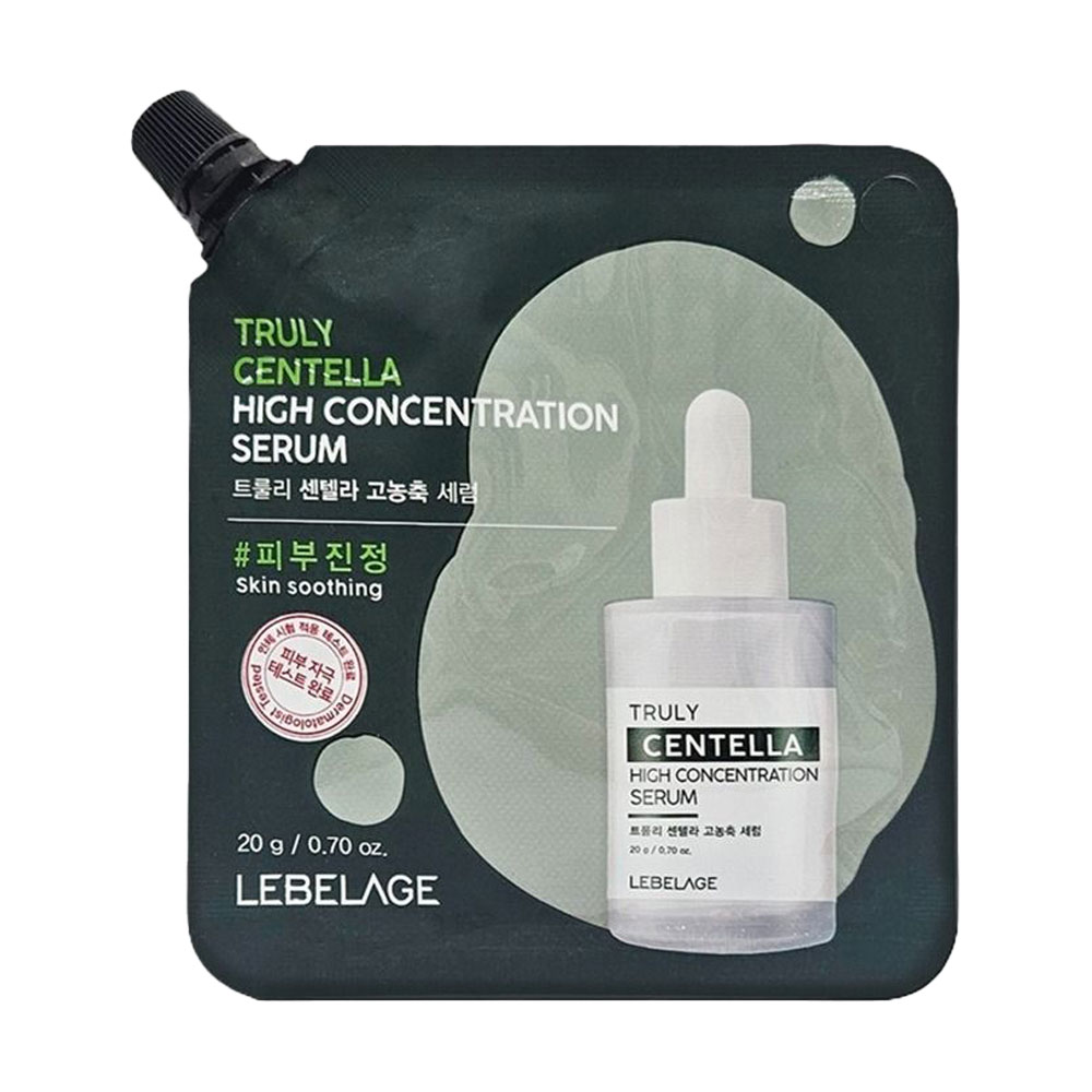Висококонцентрована сироватка для обличчя Lebelage Truly Centella High Concentration Serum з центелою, 20 г (дойпак)